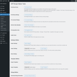 Page screenshot: WP Recipe Maker &rarr; Tools