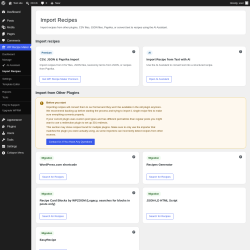 Page screenshot: WP Recipe Maker &rarr; Import Recipes