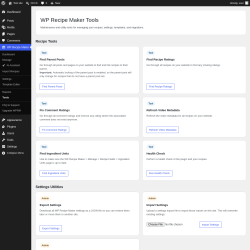 Page screenshot: WP Recipe Maker &rarr; Tools