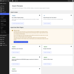 Page screenshot: WP Recipe Maker &rarr; Import Recipes