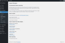 Page screenshot: WP Recipe Maker &rarr; Import Recipes