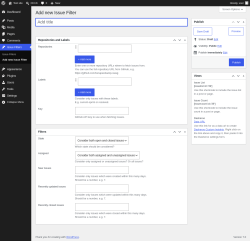 Page screenshot: Issue Filters &rarr; Add new Issue Filter
