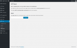 Page screenshot: Tools &rarr; WP Reset