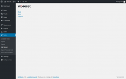 Page screenshot: Tools &rarr; WP Reset