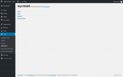 Page screenshot: Tools &rarr; WP Reset