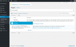 Page screenshot: Plugins &lsaquo; Test site &mdash; WordPress