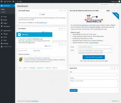 Page screenshot: Dashboard &lsaquo; Test site &mdash; WordPress