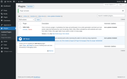 Page screenshot: Plugins &lsaquo; Test site &mdash; WordPress