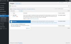 Page screenshot: Plugins &lsaquo; Test site &mdash; WordPress