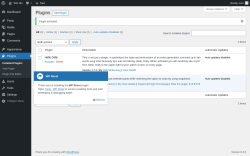 Page screenshot: Plugins ‹ Test site — WordPress