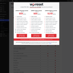 Page screenshot: Tools &rarr; WP Reset