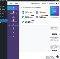 Page screenshot: miniOrange API Authentication