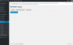 Page screenshot: Settings &rarr; WP REST Cache &rarr; Clear Caches