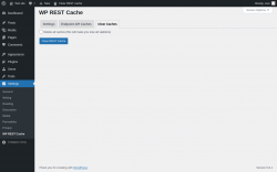 Page screenshot: Settings &rarr; WP REST Cache &rarr; Clear Caches
