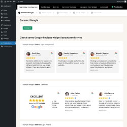 Page screenshot: Google reviews &lsaquo; Test site &mdash; WordPress