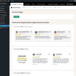 Page screenshot: Google reviews &lsaquo; Test site &mdash; WordPress