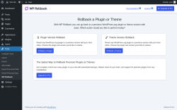 Page screenshot: Tools &rarr; WP Rollback