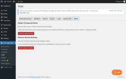 Page screenshot: RSS Aggregator → Tools → 
                Reset
            