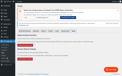 Page screenshot: RSS Aggregator → Tools → 
                Reset
            