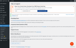 Page screenshot: RSS Aggregator → Help & Support