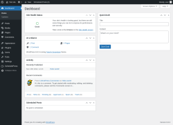 Page screenshot: Dashboard ‹ Test site — WordPress