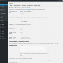 Page screenshot: WP Activity Log &rarr; Settings