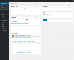 Page screenshot: Dashboard &lsaquo; Test site &mdash; WordPress
