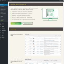 Page screenshot: WP Activity Log &rarr; Search ⇪