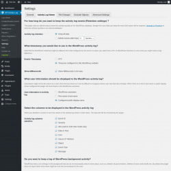 Page screenshot: WP Activity Log &rarr; Settings &rarr; 
					Activity Log Viewer                