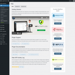 Page screenshot: WP Activity Log &rarr; Help & Contact Us