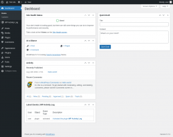 Page screenshot: Dashboard &lsaquo; Test site &mdash; WordPress