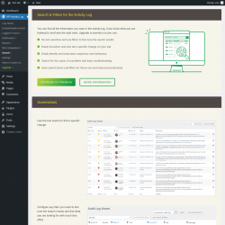 Page screenshot: WP Activity Log &rarr; Search ⇪