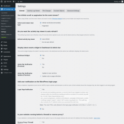 Page screenshot: WP Activity Log &rarr; Settings