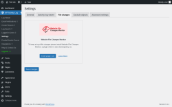 Page screenshot: WP Activity Log &rarr; Settings &rarr; 
					File changes				