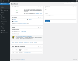 Page screenshot: Dashboard &lsaquo; Test site &mdash; WordPress