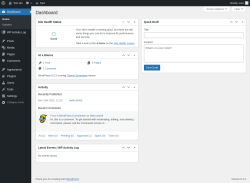 Page screenshot: Dashboard &lsaquo; Test site &mdash; WordPress