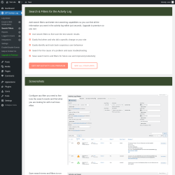 Page screenshot: WP Activity Log &rarr; Search Filters 