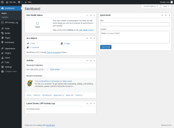 Page screenshot: Dashboard &lsaquo; Test site &mdash; WordPress