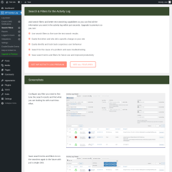 Page screenshot: WP Activity Log &rarr; Search Filters 