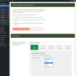 Page screenshot: WP Activity Log &rarr; Integrations 