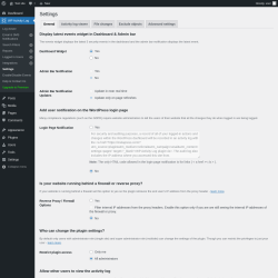 Page screenshot: WP Activity Log &rarr; Settings