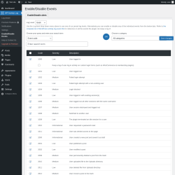 Page screenshot: WP Activity Log
					#wsal-notices-menu .update-count {
						position: absolute !important;
						top: 2px !important;
						right: 4px !important;
						min-width: 20px !important;
						margin-right: 2px !important;
						line-height: 1.2rem !important;
						background: #d63638 !important;
						border-radius: 50% !important;
						display: inline-block !important;
						vertical-align: top !important;
						z-index: 26 !important;
						font-weight: bold !important;
					}
					#wsal-notices-menu.update-plugins {
						display: inline !important;
						background: none !important;
					}
				 → Enable/Disable Events