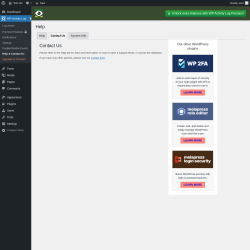 Page screenshot: WP Activity Log &rarr; Help & Contact Us &rarr; Contact Us