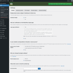 Page screenshot: WP Activity Log &rarr; Settings
