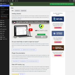 Page screenshot: WP Activity Log &rarr; Help & Contact Us