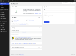 Page screenshot: Dashboard &lsaquo; Test site &mdash; WordPress