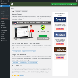 Page screenshot: WP Activity Log &rarr; Help & Contact Us