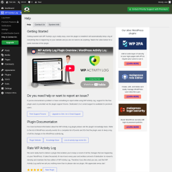 Page screenshot: WP Activity Log &rarr; Help & Contact Us