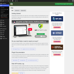 Page screenshot: WP Activity Log &rarr; Help & Contact Us