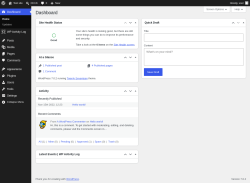 Page screenshot: Dashboard &lsaquo; Test site &mdash; WordPress
